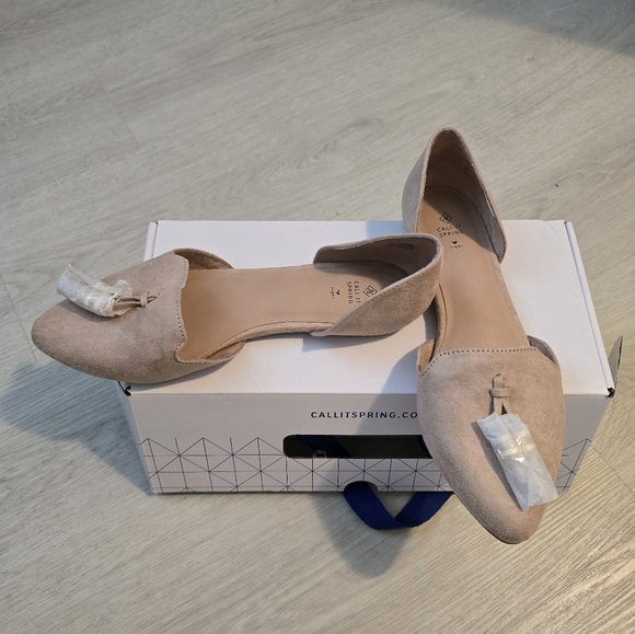 Call It Spring nude vegan suede flats with tassels - Picture 2 of 4